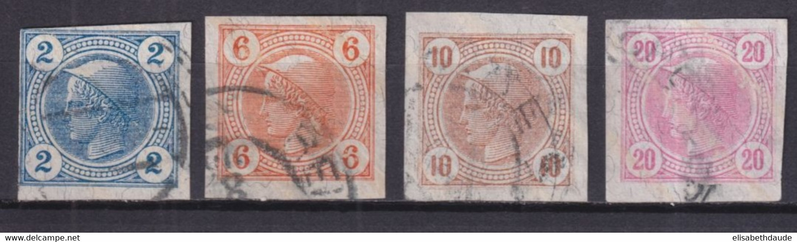 AUTRICHE - 1899 - JOURNAUX YVERT N°12a/15a LIGNES OBLIQUES ! OBLITERES - COTE = 100 EUR - Oblitérés