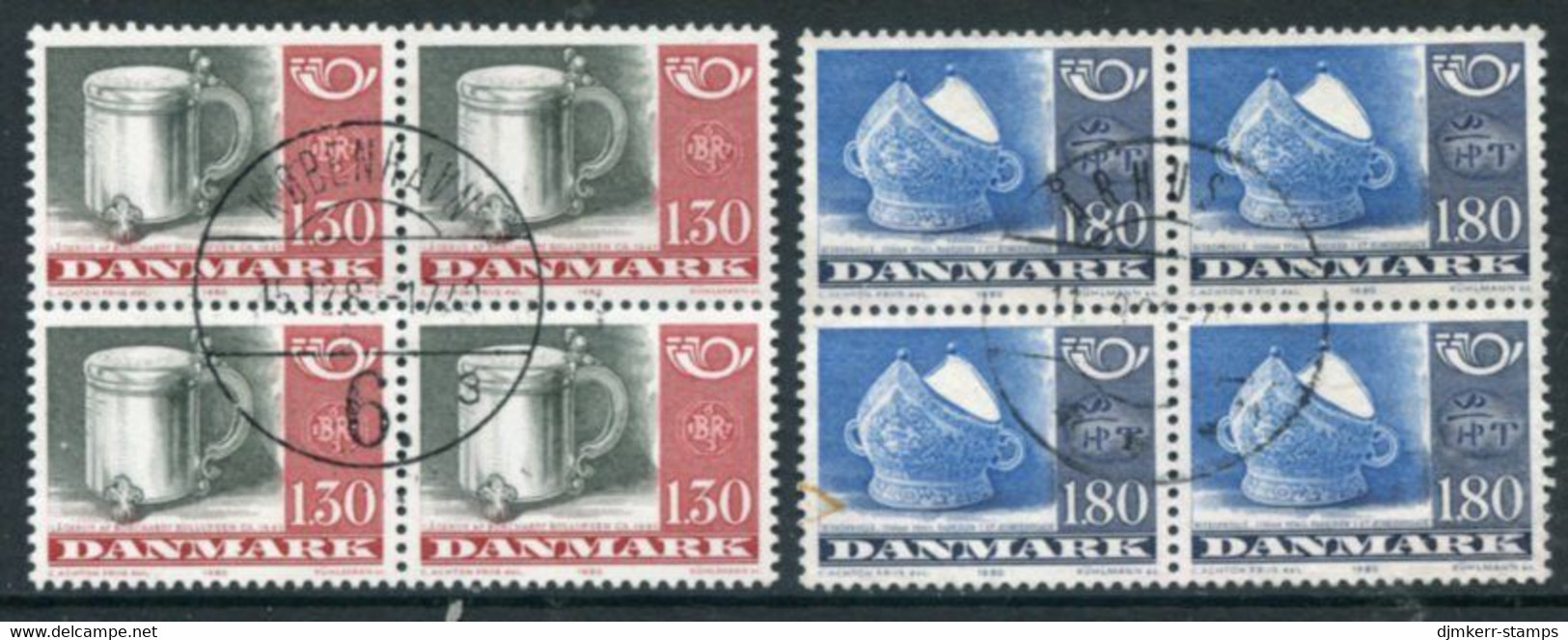 DENMARK 1980 Handicrafts Blocks Of 4 Used   Michel 708-09 - Usati