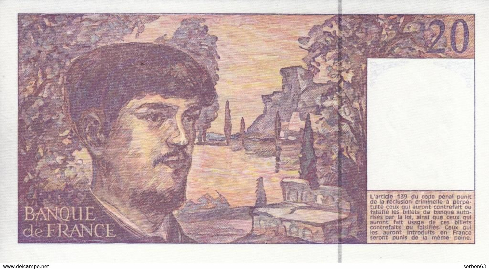 20 FRANCS DEBUSSY - TYPE 1980 A FIL - D.043 N° 487331 ANNÉE 1993 NEUF - VOIR SCAN - 20 F 1980-1997 ''Debussy''