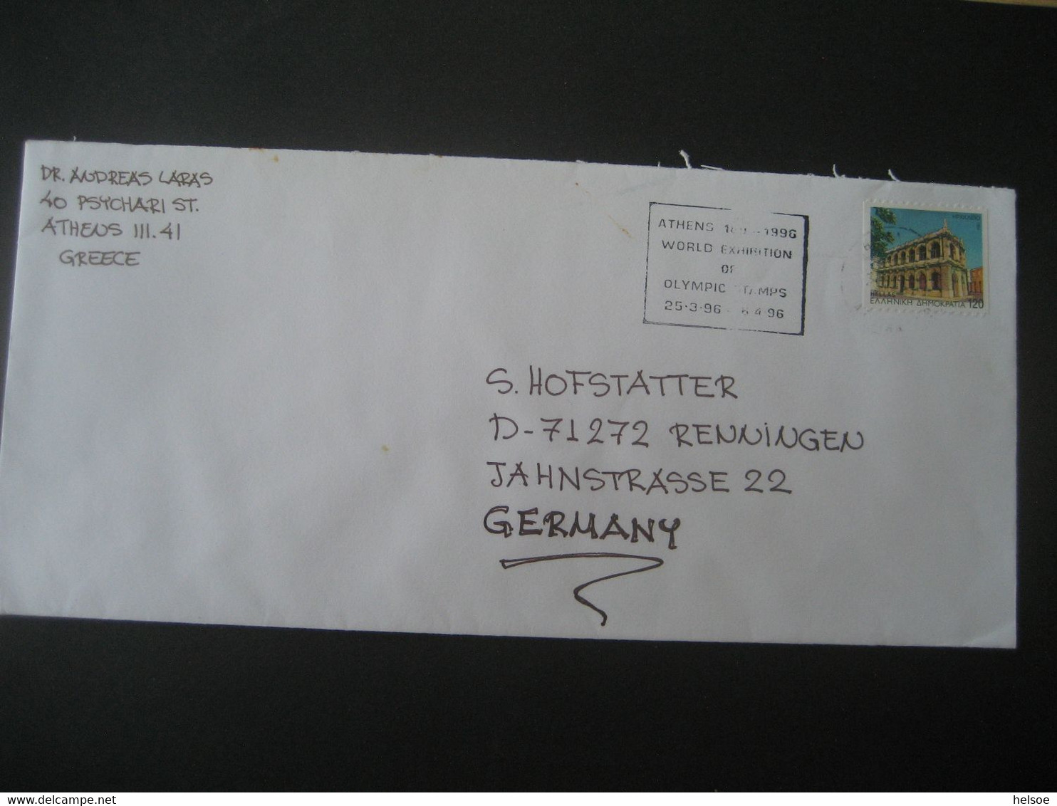 Griechenland 1994- Bedarfsbeleg Gelaufen Nach Renningen - Storia Postale