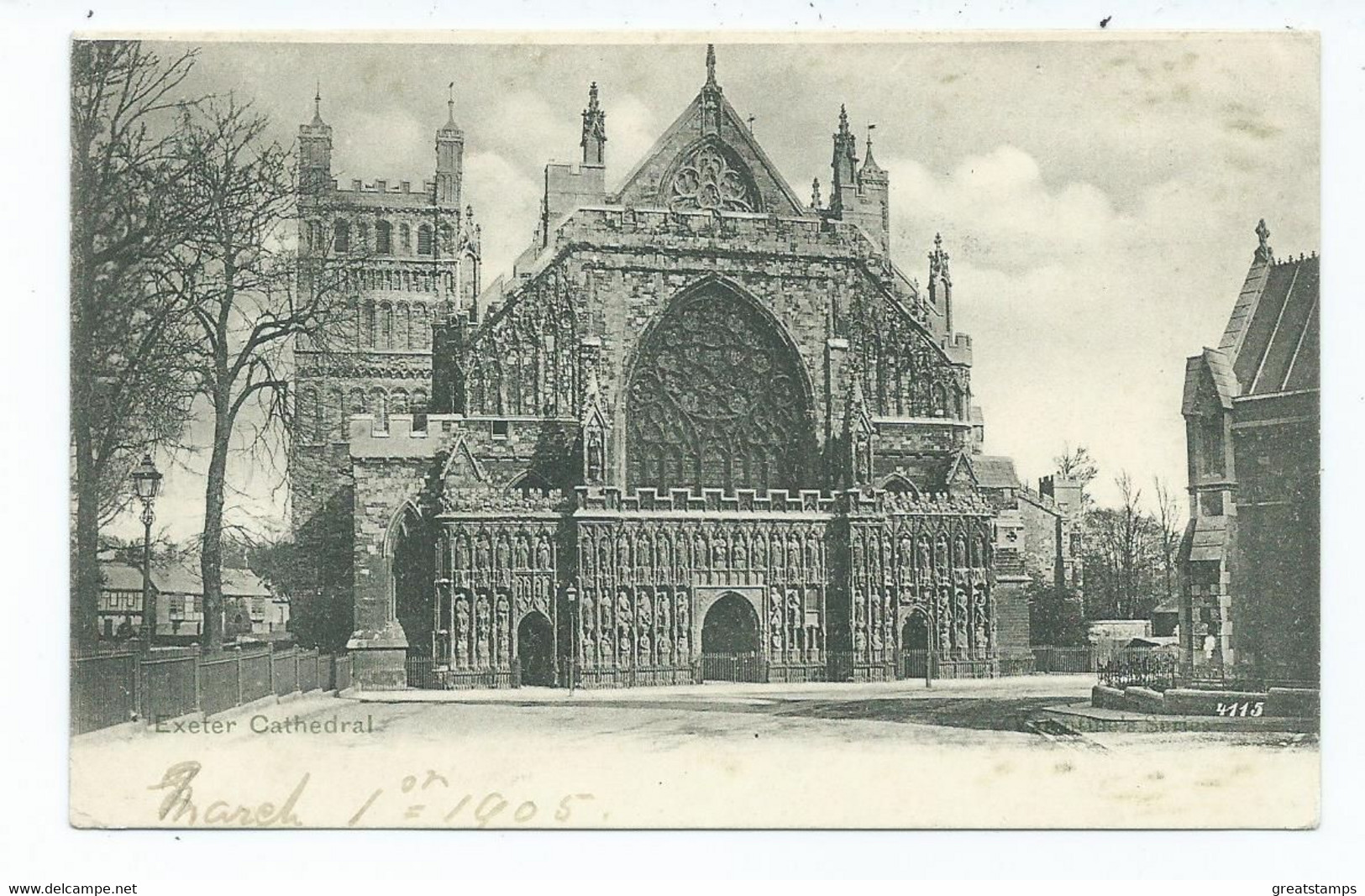 Devon  Postcard Exeter Cathedral 1905 Posted Exmouth - Exeter