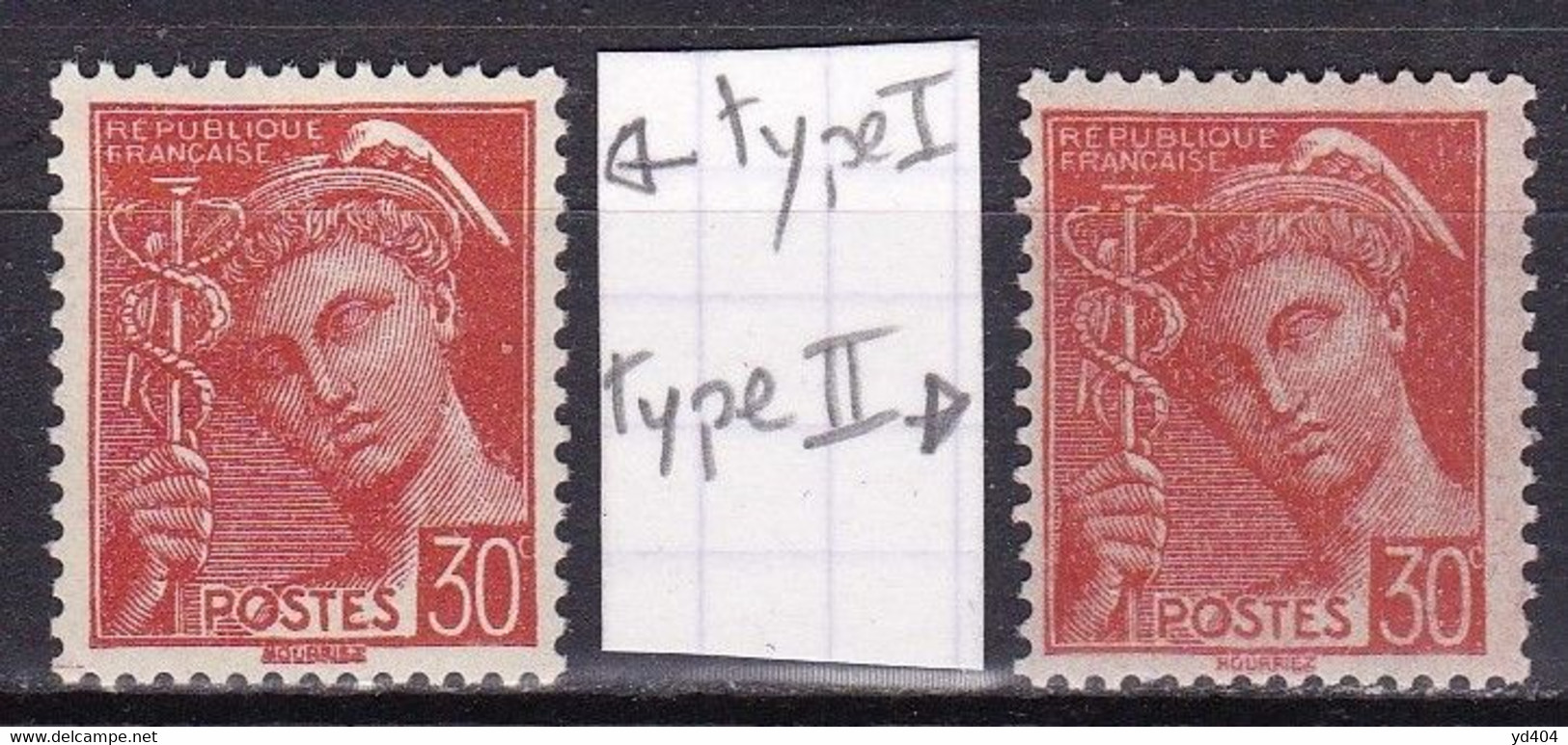 FR7075 - FRANCE – 1938-41 – TYPE MERCURE – VARIETY - Y&T # 412a MNH 60 € - Neufs