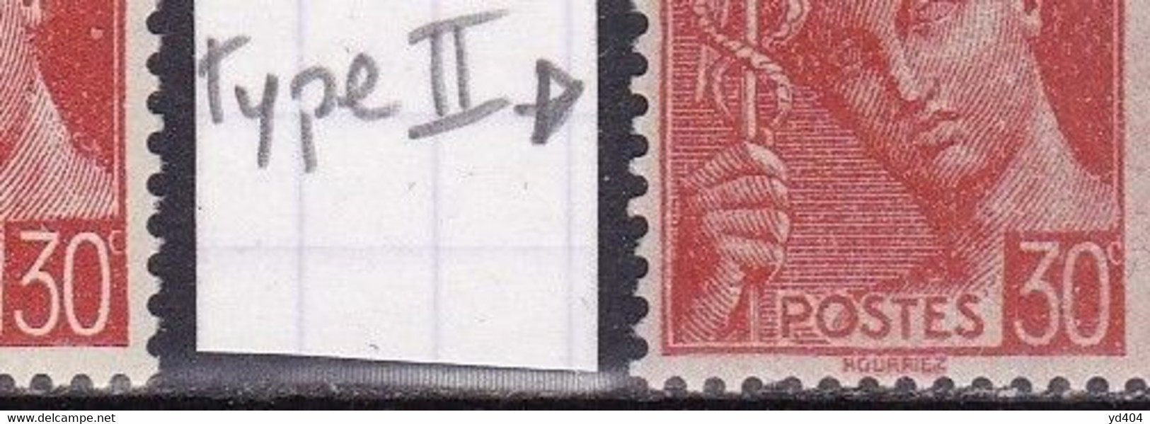 FR7075 - FRANCE – 1938-41 – TYPE MERCURE – VARIETY - Y&T # 412a MNH 60 € - Neufs