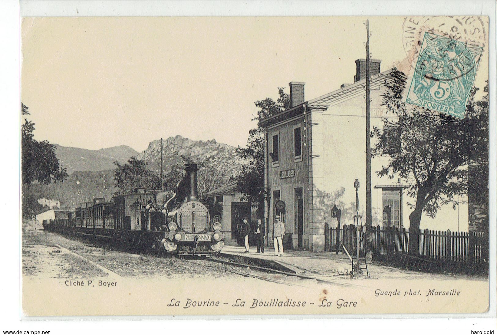 CPA 13 - LA BOURINE - LA BOUILLADISSE - LA GARE - LIGNE FUVEAU AUBAGNE - La Bouilladisse