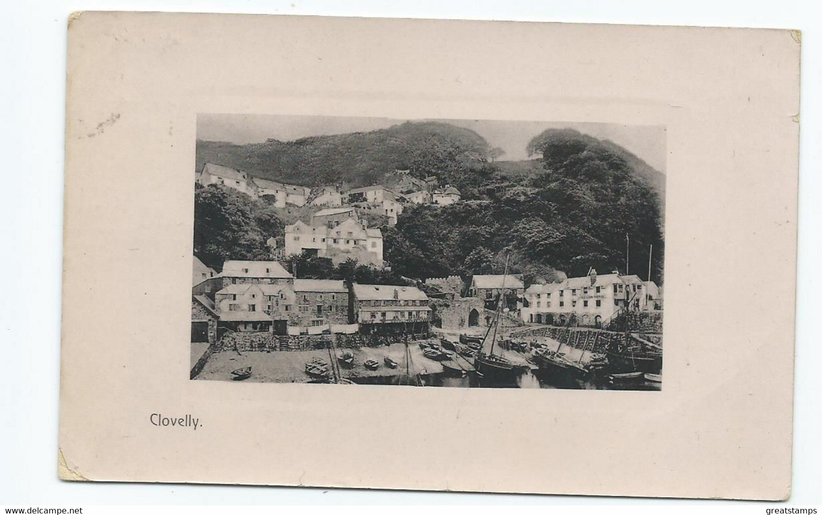 Devon   Postcard . Clovelly Rp Ilfracombe Cancel 1910 Posted - Clovelly