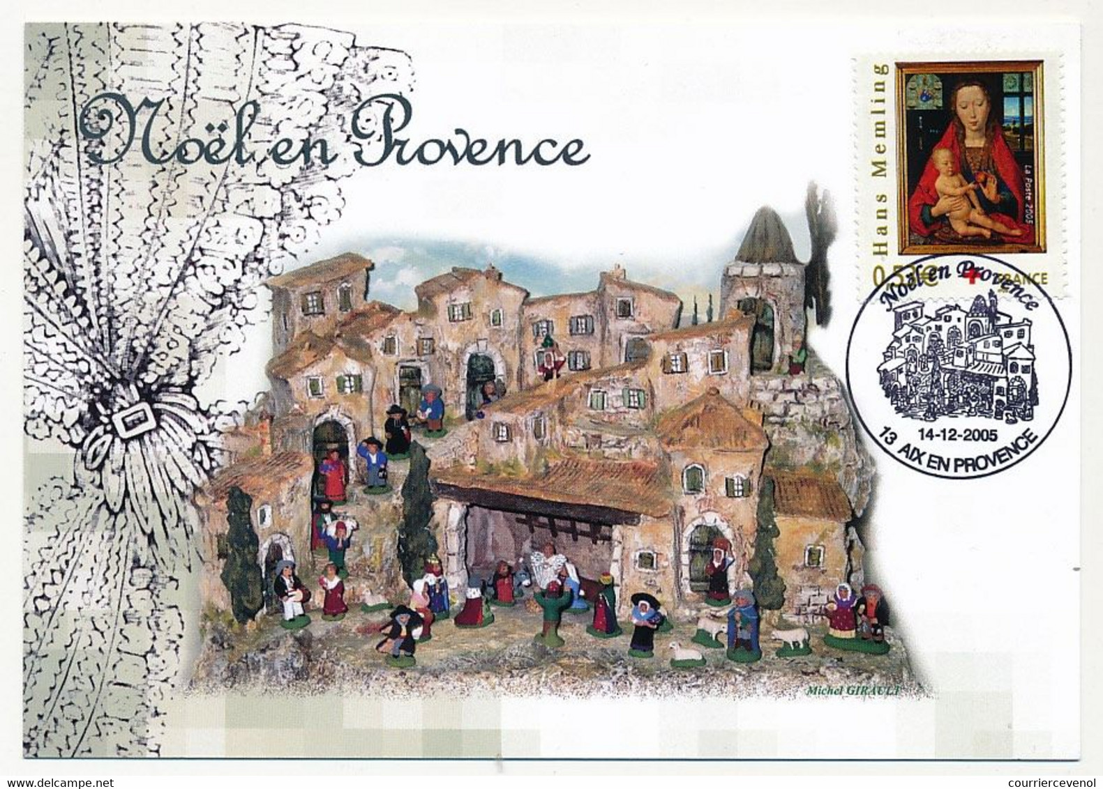 FRANCE - Carte Maxi - 0,50e Vierge à L'enfant H. Memling - Obl Temp. Noël En Provence - 13 Aix En Provence -  14/12/2005 - 2000-2009