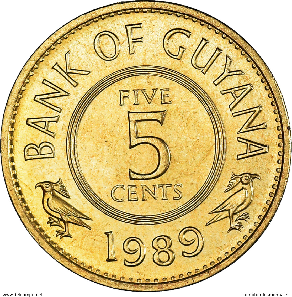 Monnaie, Guyana, 5 Cents, 1989, SPL+, Nickel-Cuivre, KM:32 - Guyana