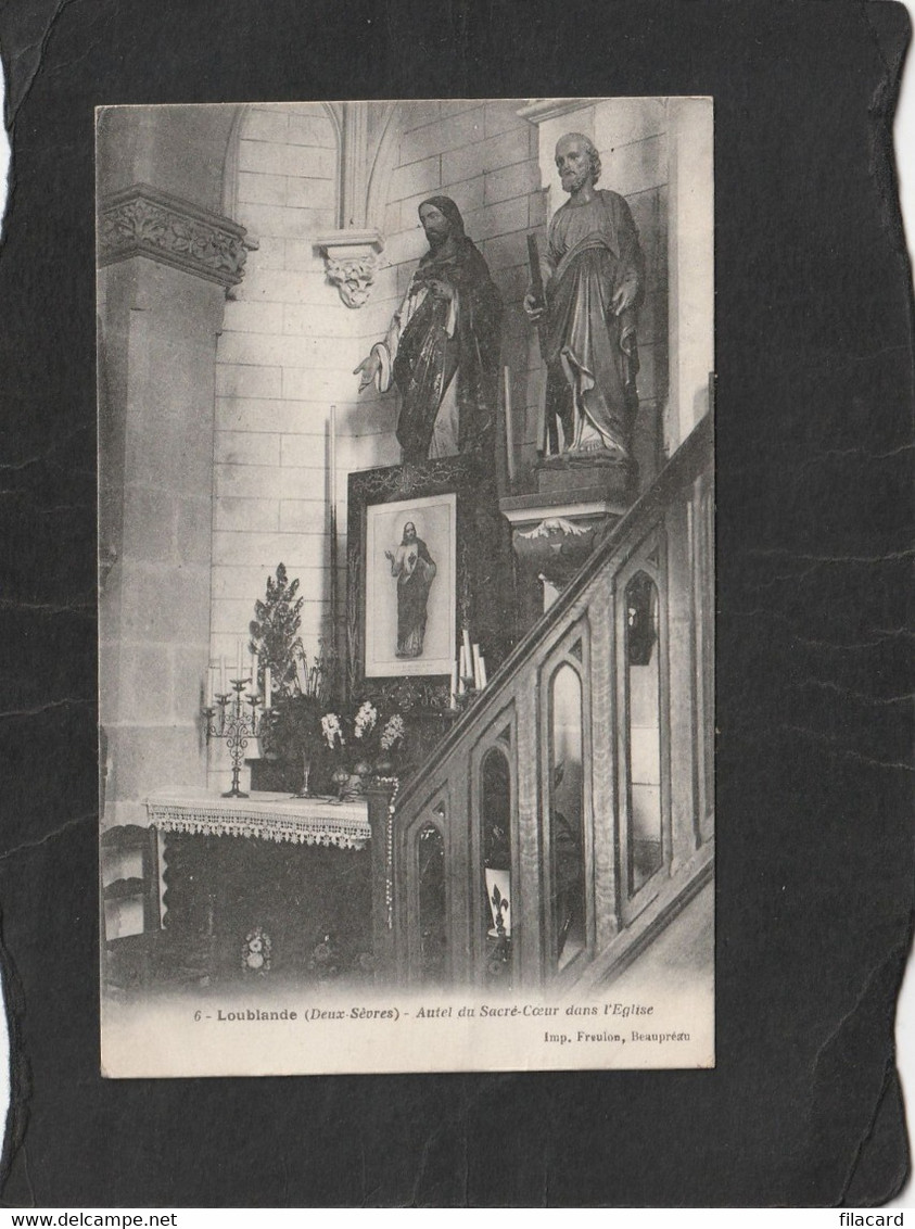 115227          Francia,     Loublande,  Autel  Du  Sacre-Coeur  Dans  L"Eglise,  VG  1917 - Mauleon