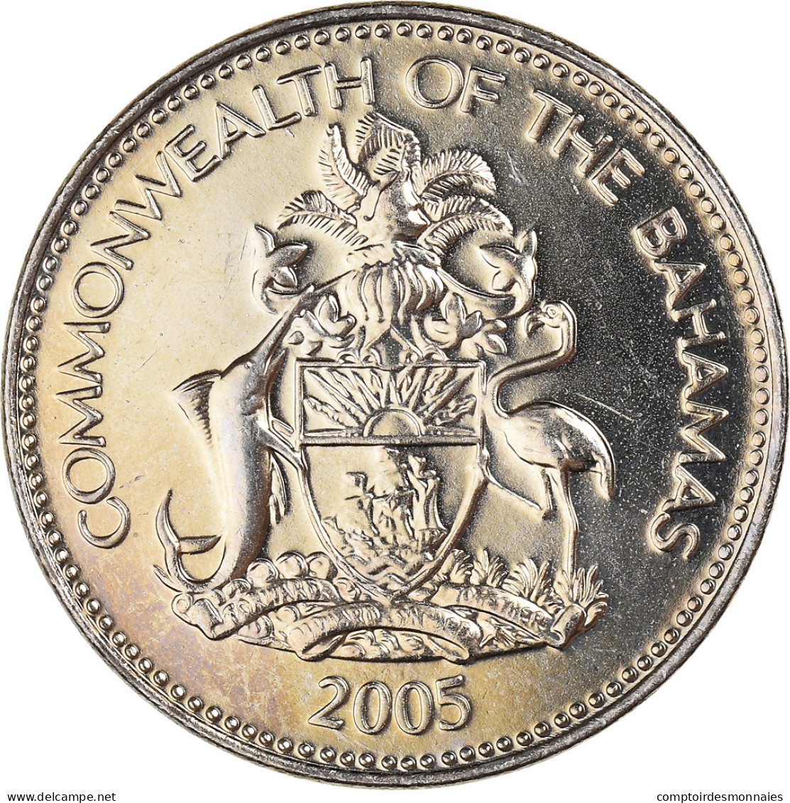 Monnaie, Bahamas, Elizabeth II, 5 Cents, 2005, Franklin Mint, SPL, Cupro-nickel - Bahamas