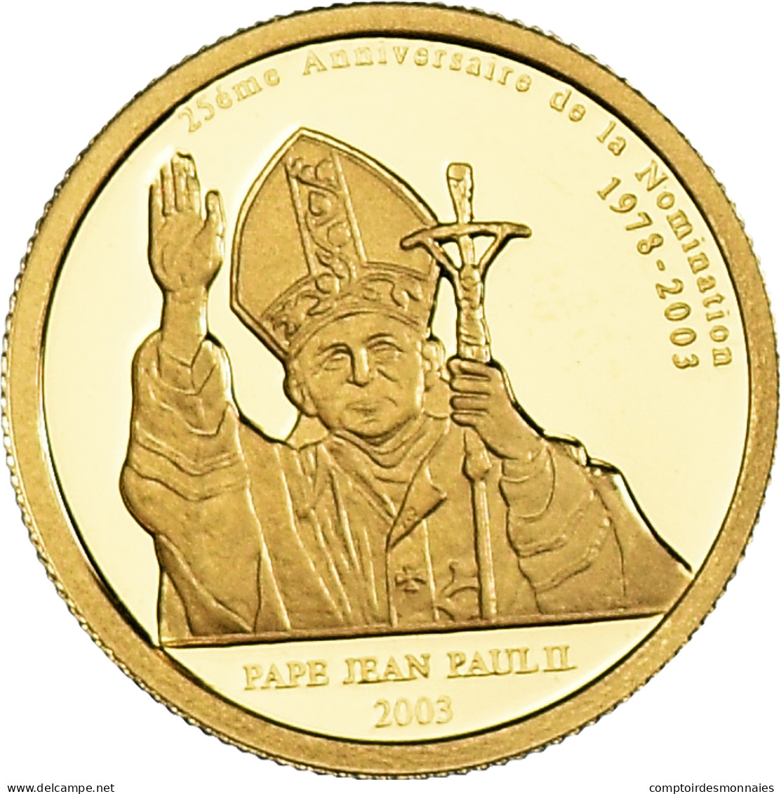 Monnaie, République Démocratique Du Congo, 20 Francs, 2003, Proof, FDC, Or - Kongo (Dem. Republik 1998)