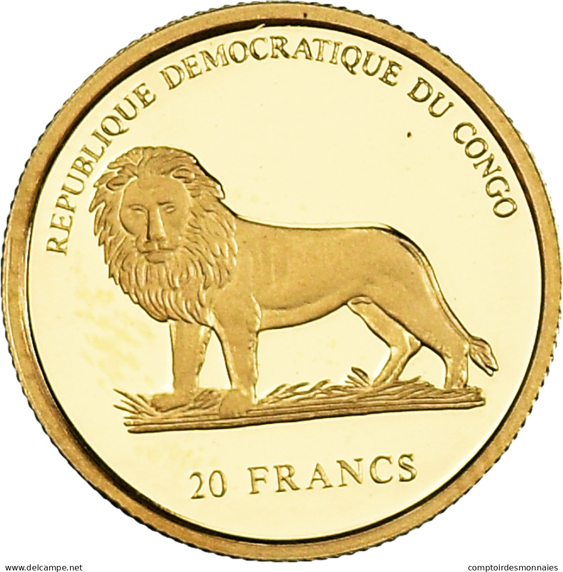 Monnaie, République Démocratique Du Congo, 20 Francs, 2003, Proof, FDC, Or - Congo (République Démocratique 1998)