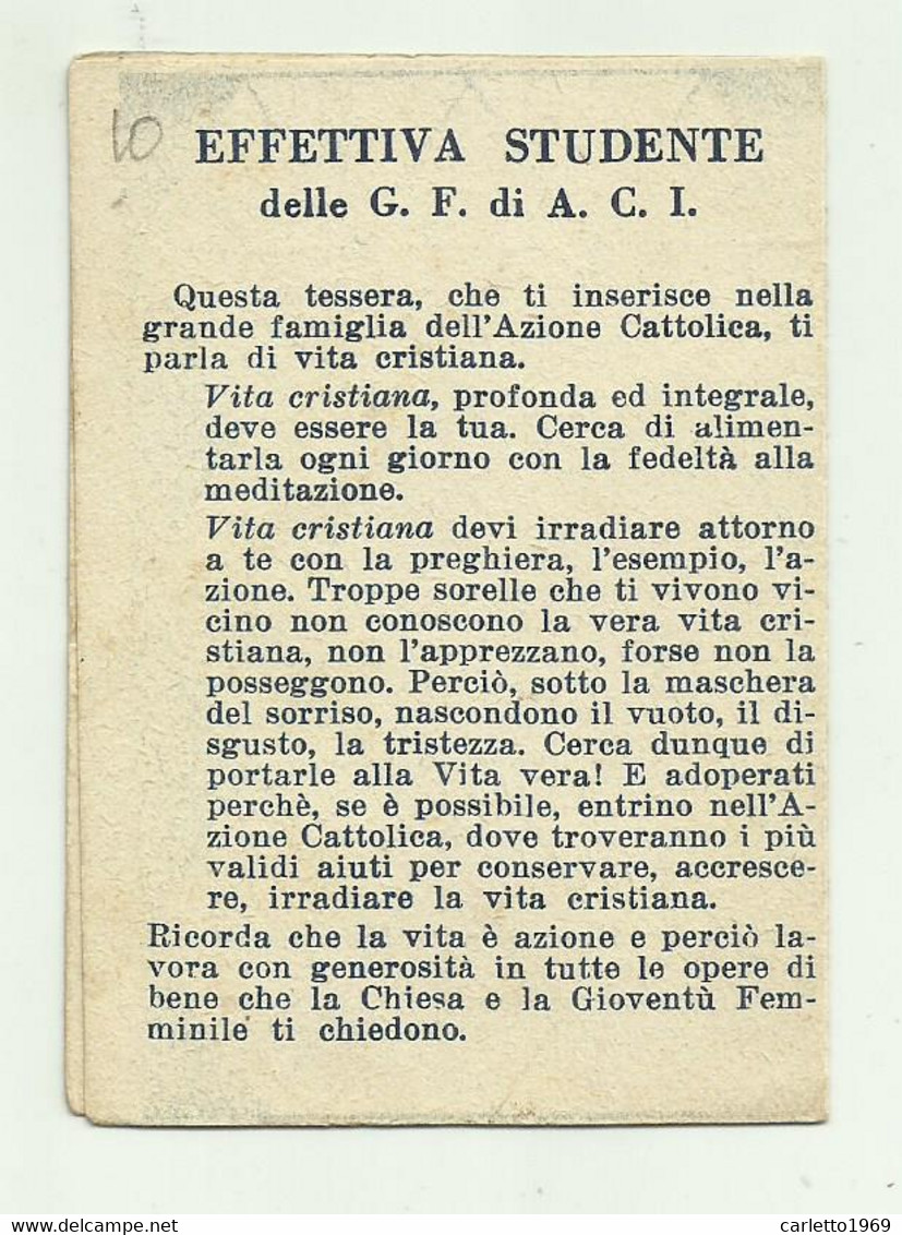 TESSERA AZIONE CATTOLICA ITALIANA 1939 - Historical Documents
