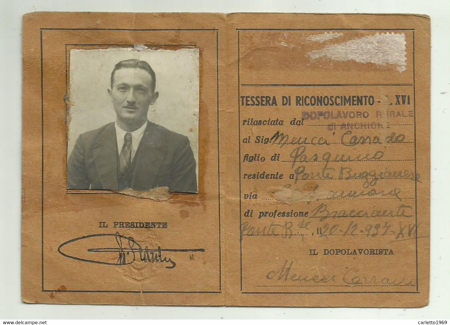 TESSERA OPERA NAZIONALE DOPOLAVORO 1937 - Documents Historiques