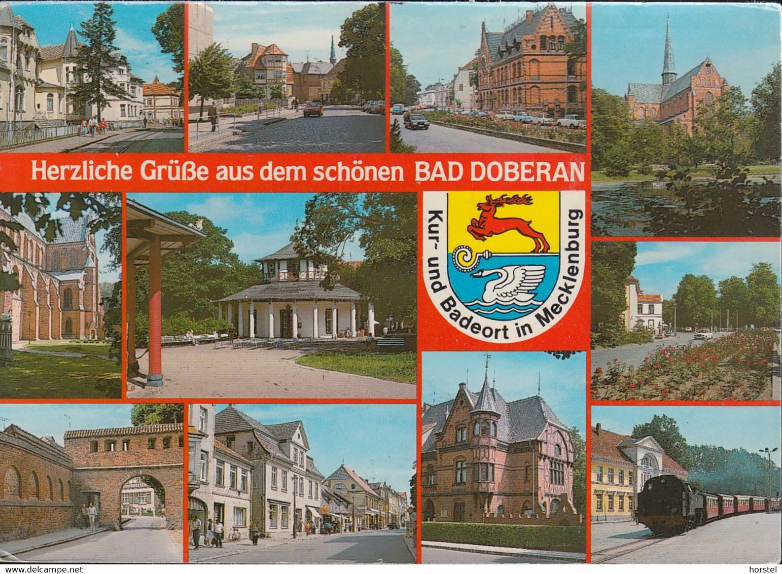 D-18209 Bad Doberan - Ansichten - Bahnhof - Eisenbahn - Hauptstraße - Cars - Nice Stamp - Bad Doberan