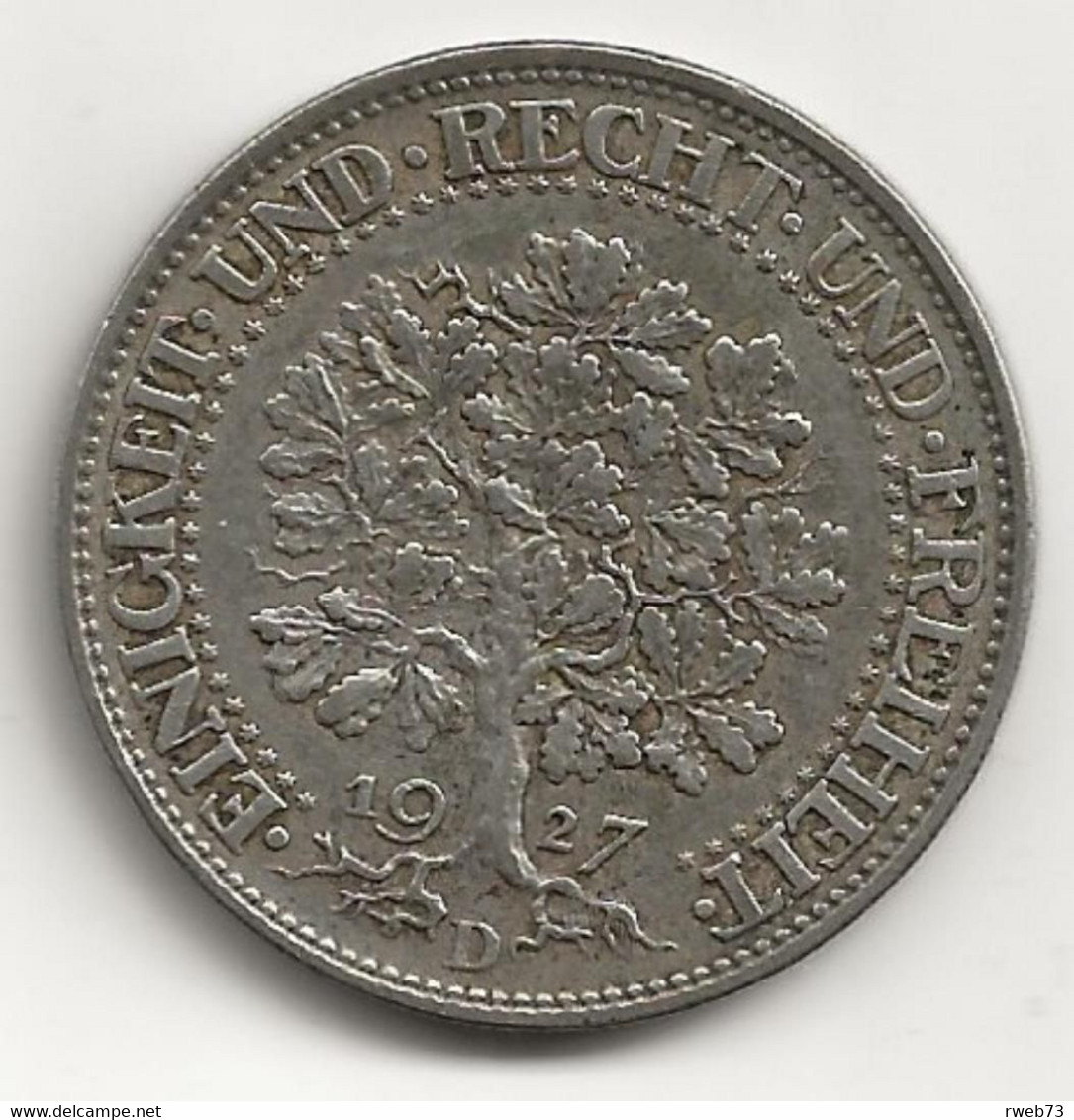 ALLEMAGNE - 5 Reichsmark - 1927 D - TB/TTB - 5 Reichsmark