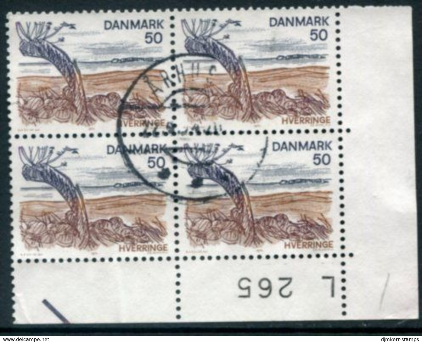 DENMARK 1974 Fünen 50 Øre. Block Of 4 Used   Michel 564 - Gebruikt