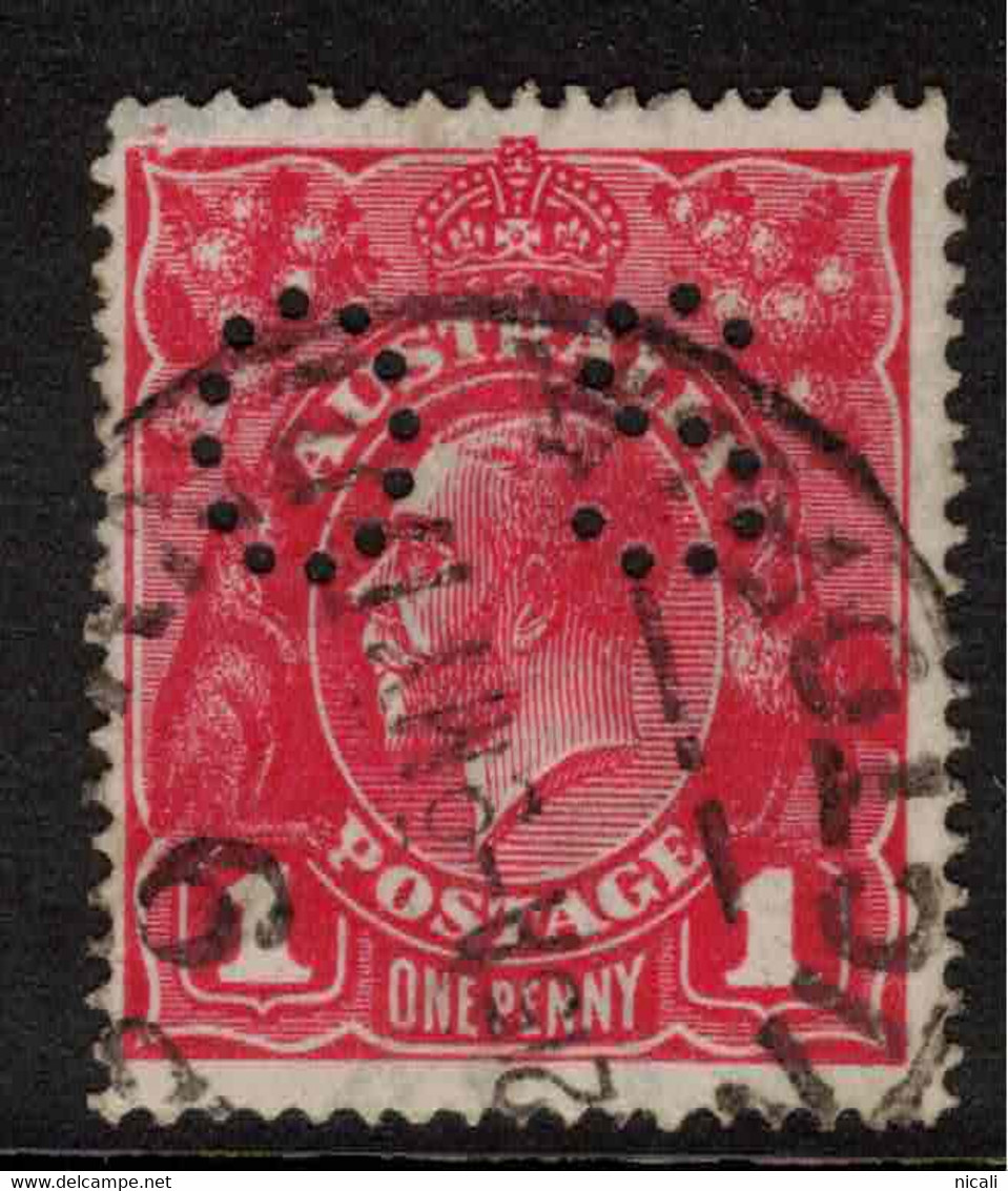 AUSTRALIA 1916 1d Rose-Red KGV Official SG O54b U #AMK28 - Dienstmarken