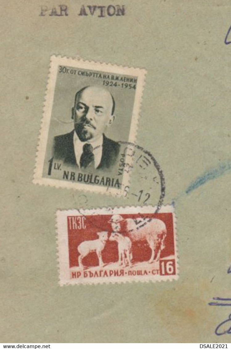 Bulgaria Bulgarie Bulgarije 1956 Registered Cover W/Topic Stamps Lenin, Lamb Sent To Belgium Resend To England (ds414) - Covers & Documents