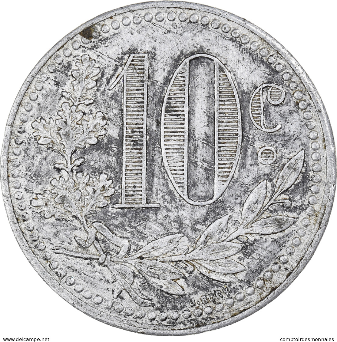 Monnaie, Algérie, Alger, 10 Centimes, 1921, TTB, Aluminium, Elie:10.17c - Monétaires / De Nécessité