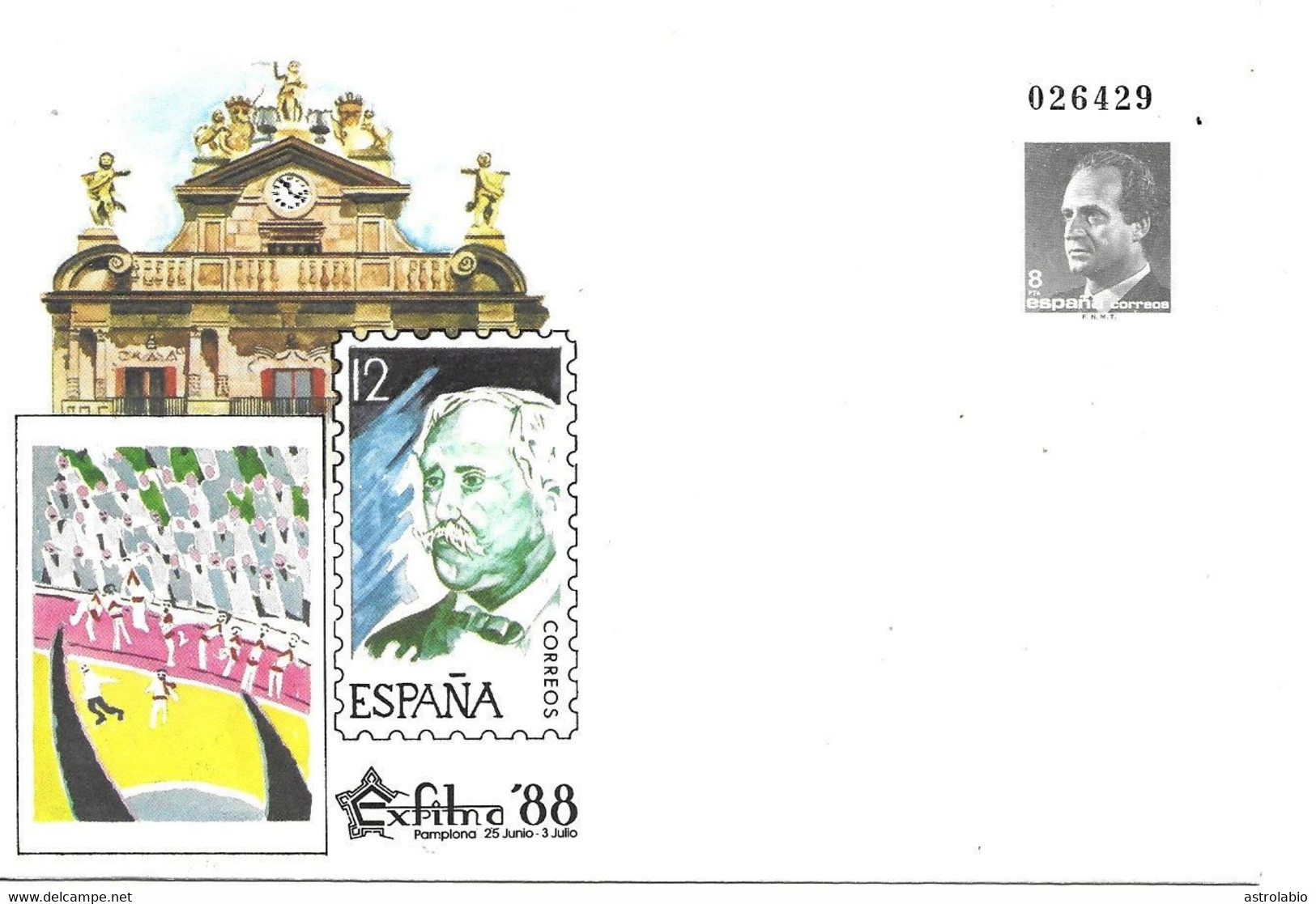 " Reloj Ayuntamiento De Pamplona " 1988 Espagne Entier Postal - Horlogerie