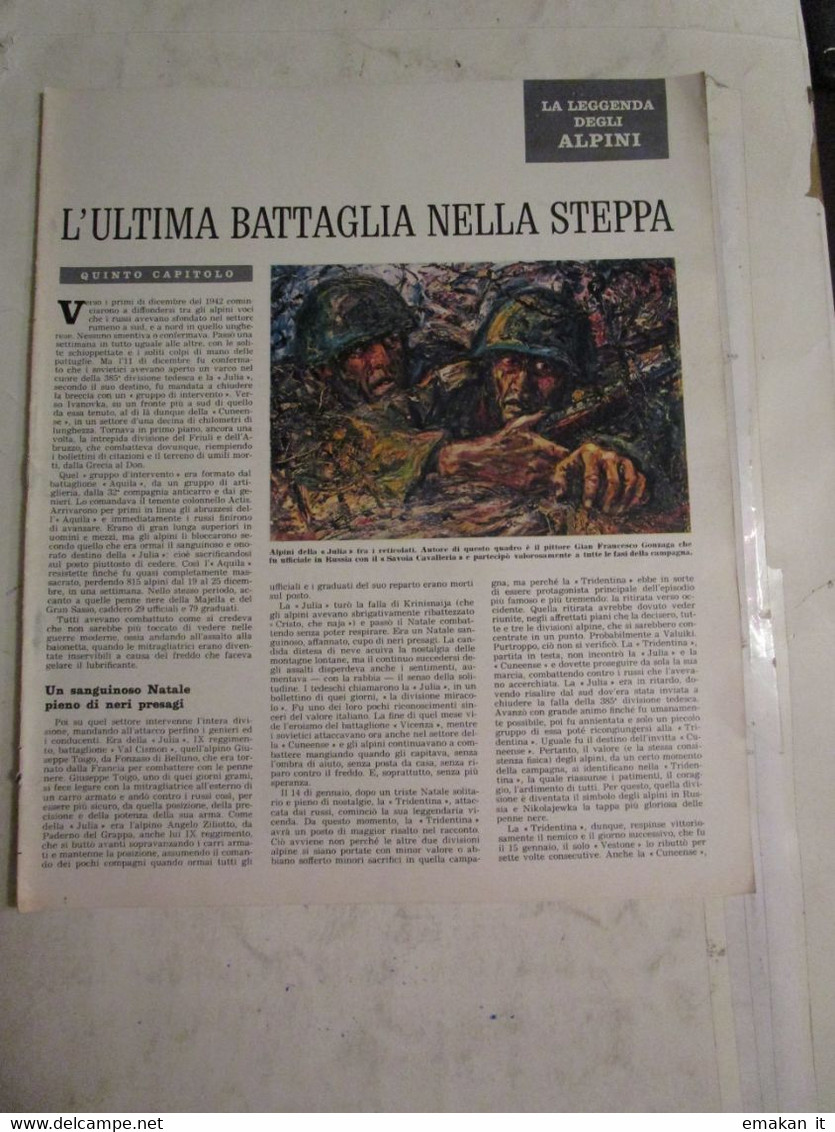 # INSERTO / LA LEGGENDA DEGLI ALPINI / L'ULTIMA BATTAGLIA NELLA STEPPA / V° CAPITOLO - Primeras Ediciones