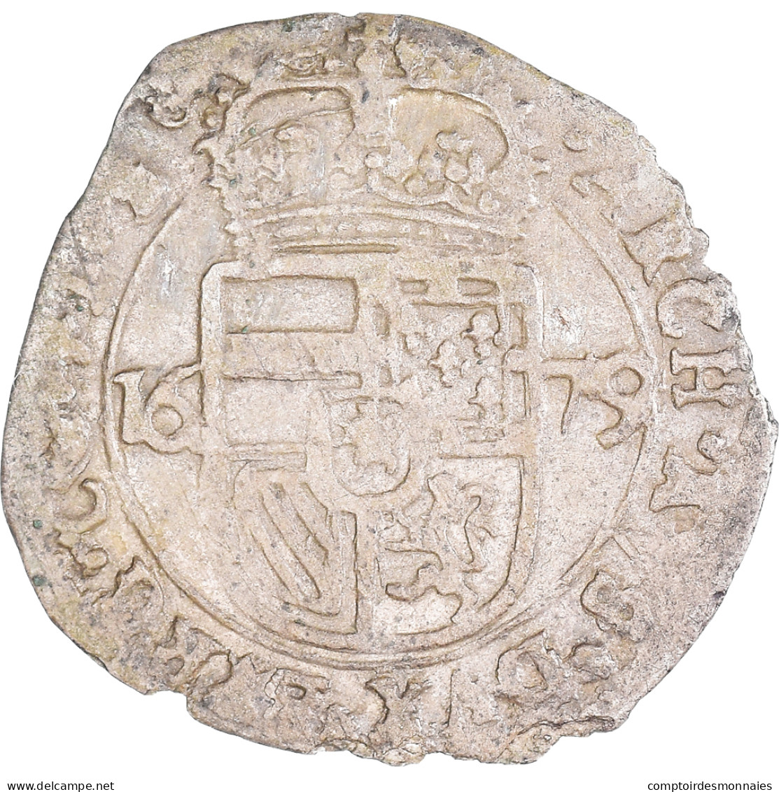 Monnaie, Pays-Bas Espagnols, Charles II, Patard, 1679, Bruges, TTB, Argent - Spaanse Nederlanden