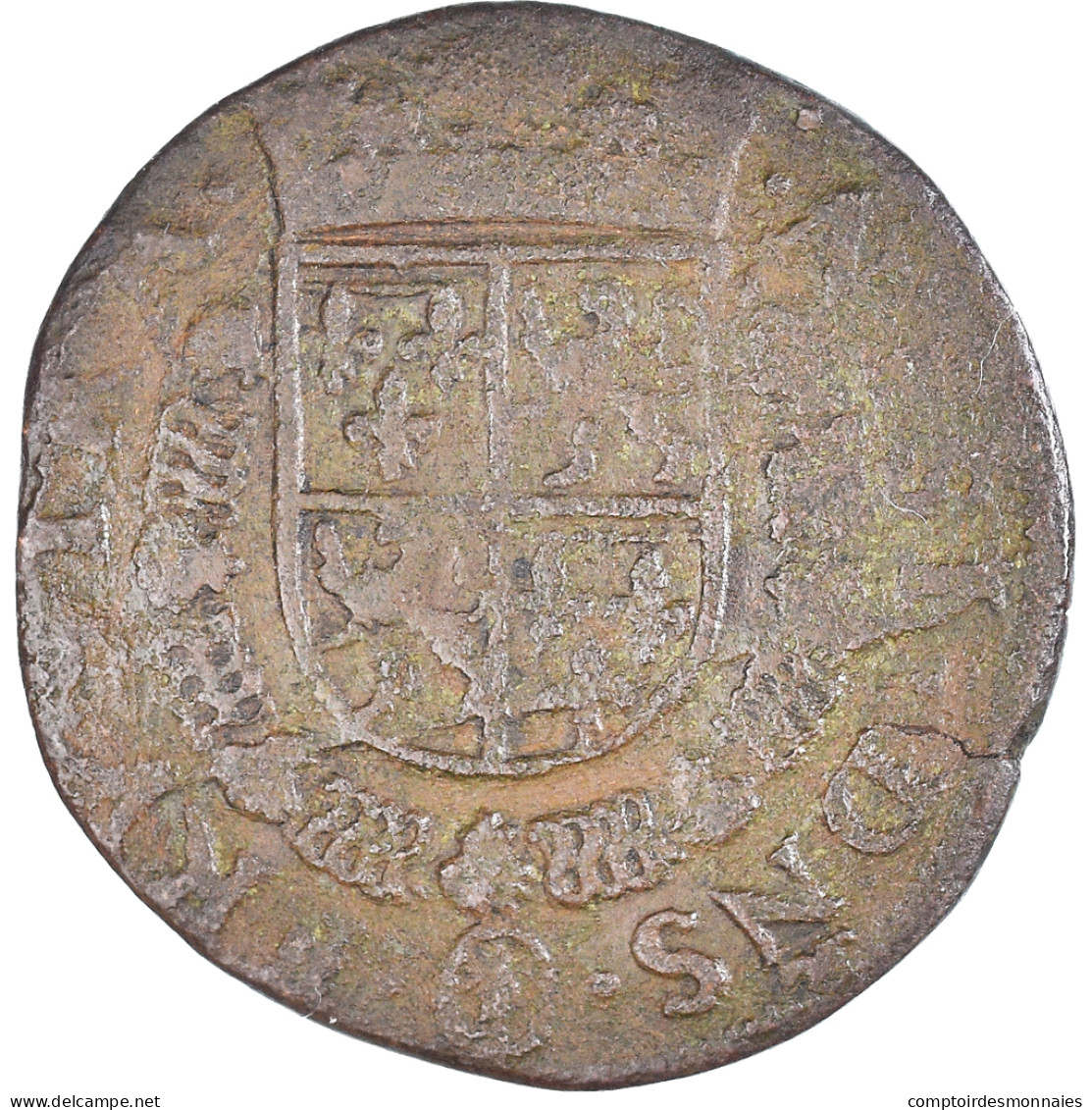 Monnaie, Pays-Bas Espagnols, François D'Anjou, Liard, 12 Mites, 1582, Gand - Pays Bas Espagnols