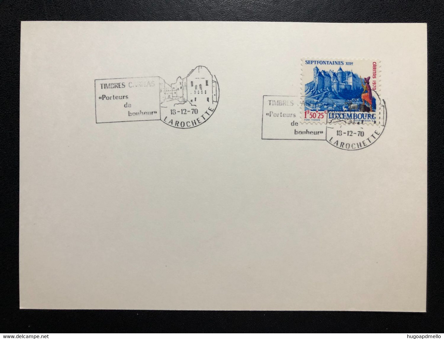 LUXEMBOURG,  « LAROCHETTE », « TIMBRES CARITAS », « Porteurs De Bonheur », « Special Commemorative Postmark », 1970 - Covers & Documents