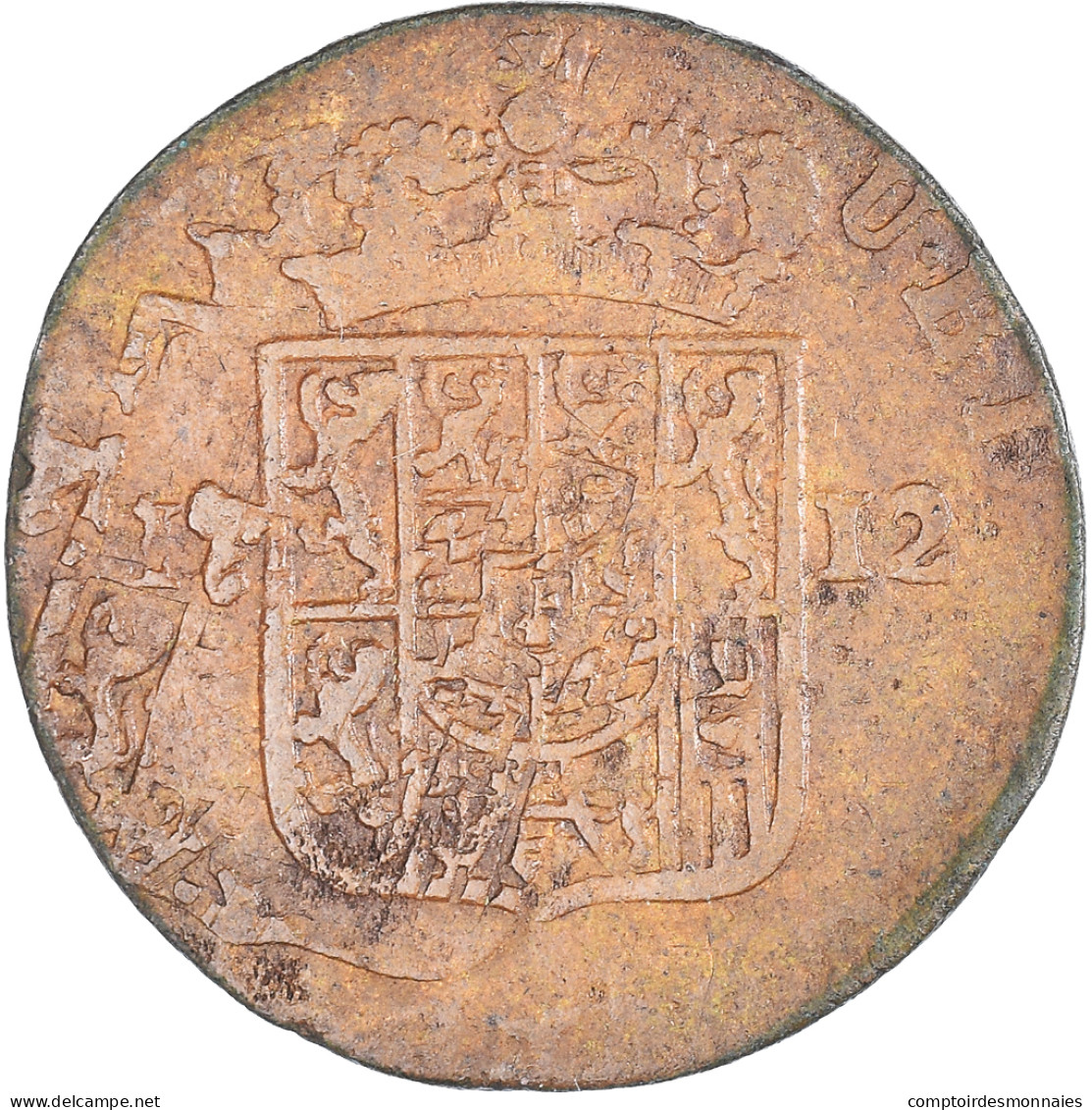 Monnaie, Pays-Bas Espagnols, Maximilian Emmanuel Of Bavaria, Liard, 1712, Namur - Paesi Bassi Spagnoli