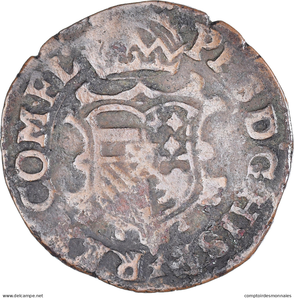 Monnaie, Pays-Bas Espagnols, Philippe II, Gigot Des Etats, Bruges, TB+, Cuivre - Spanish Netherlands