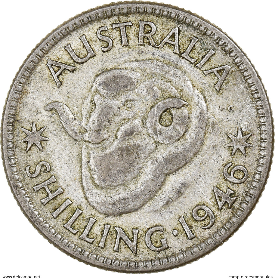 Monnaie, Australie, George VI, Shilling, 1946, Melbourne, TB, Argent, KM:39a - Shilling