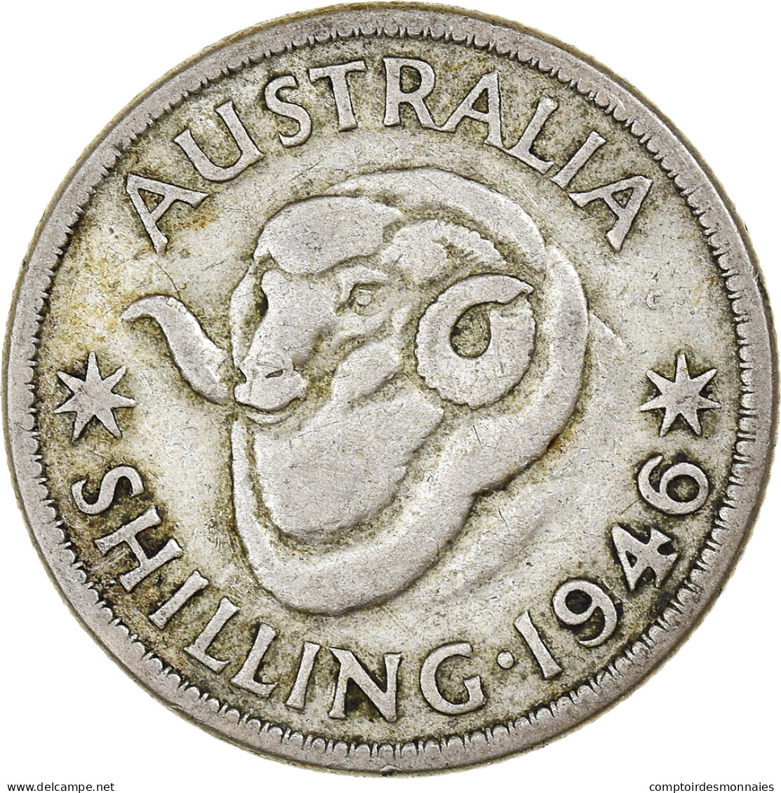 Monnaie, Australie, George VI, Shilling, 1946, Melbourne, TB+, Argent, KM:39a - Shilling