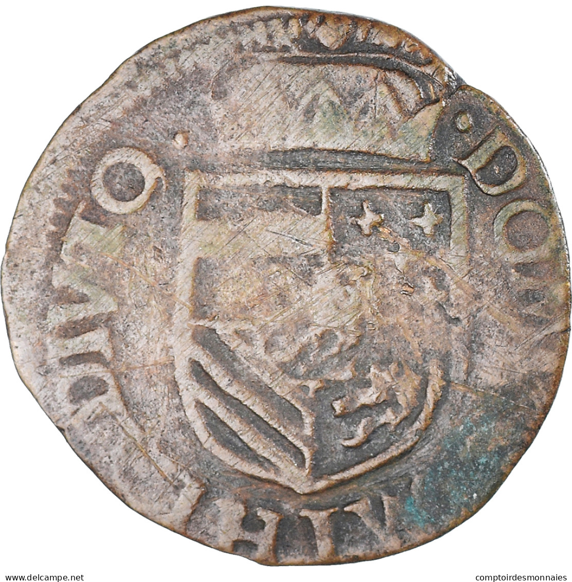 Monnaie, Pays-Bas Espagnols, Philippe II, Gigot, 1582, Maastricht, TB, Cuivre - Spanische Niederlande