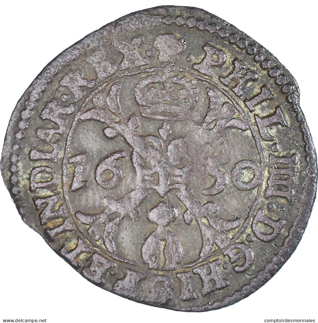 Monnaie, Pays-Bas Espagnols, Philippe IV, Gigot, 1650, Bruxelles, TTB, Cuivre - Spanish Netherlands