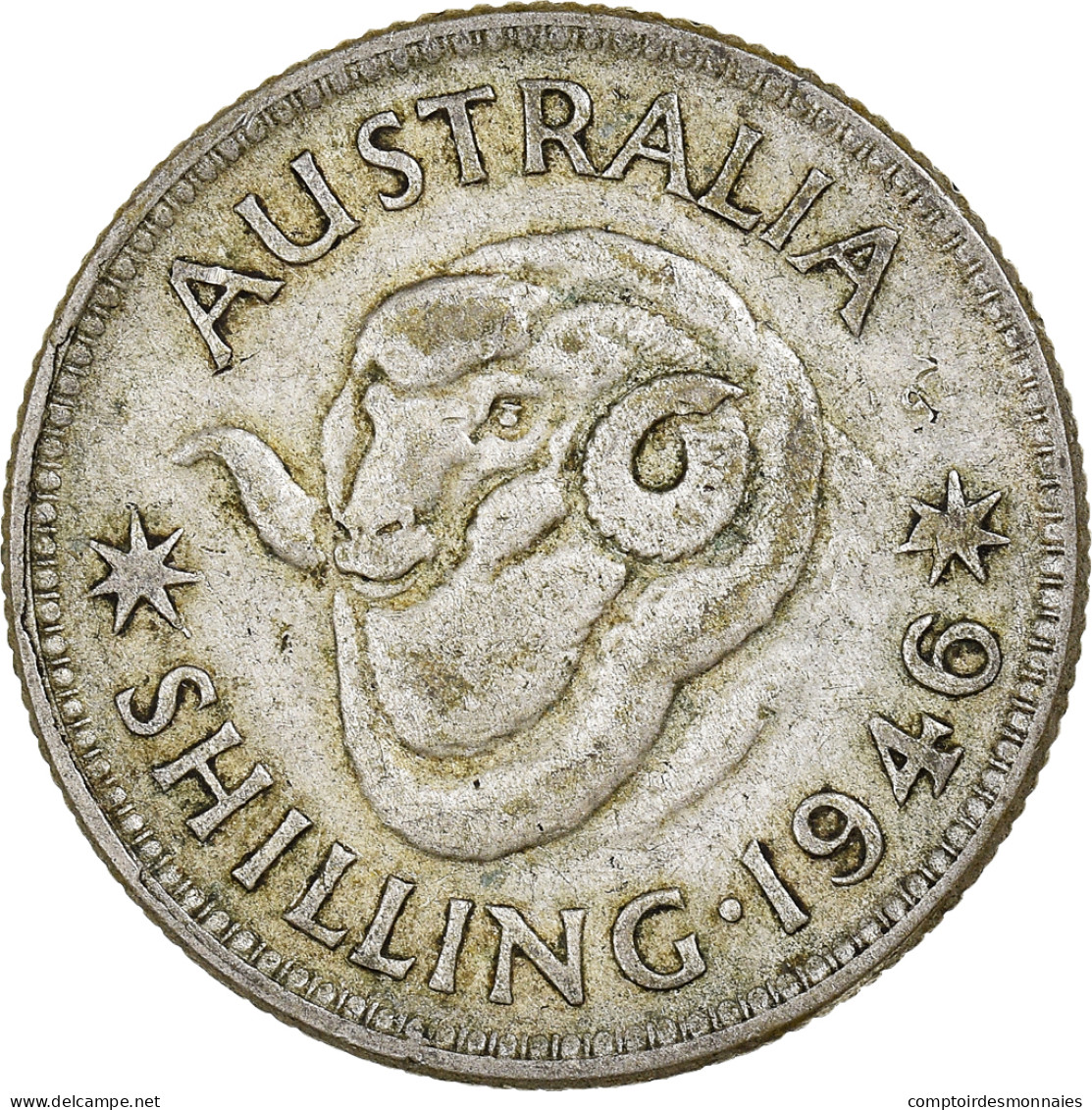 Monnaie, Australie, George VI, Shilling, 1946, Melbourne, TB, Argent, KM:39a - Shilling