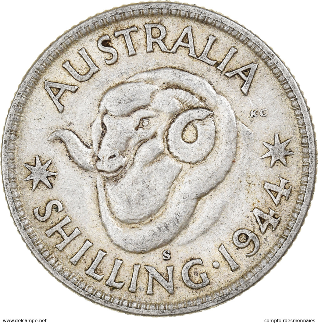 Monnaie, Australie, George VI, Shilling, 1944, San Francisco, TTB, Argent, KM:39 - Shilling