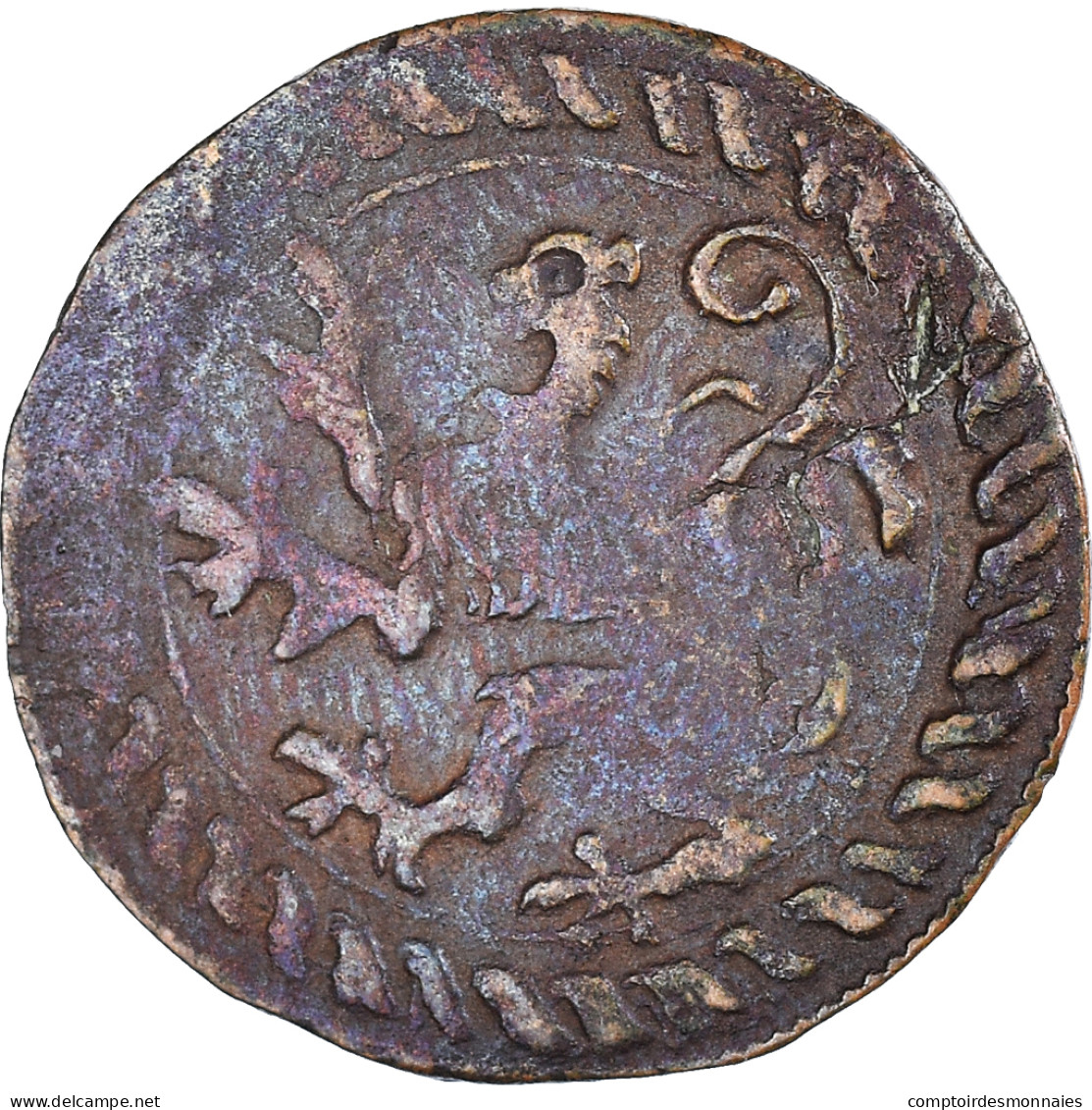 Monnaie, Pays-Bas Espagnols, Charles Quint, Courte, 1547, Anvers, TB+, Cuivre - Spanish Netherlands