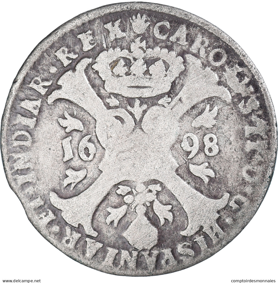 Monnaie, Pays-Bas Espagnols, BRABANT, Charles II, 4 Patards, 1698, Anvers, TB - Spanish Netherlands