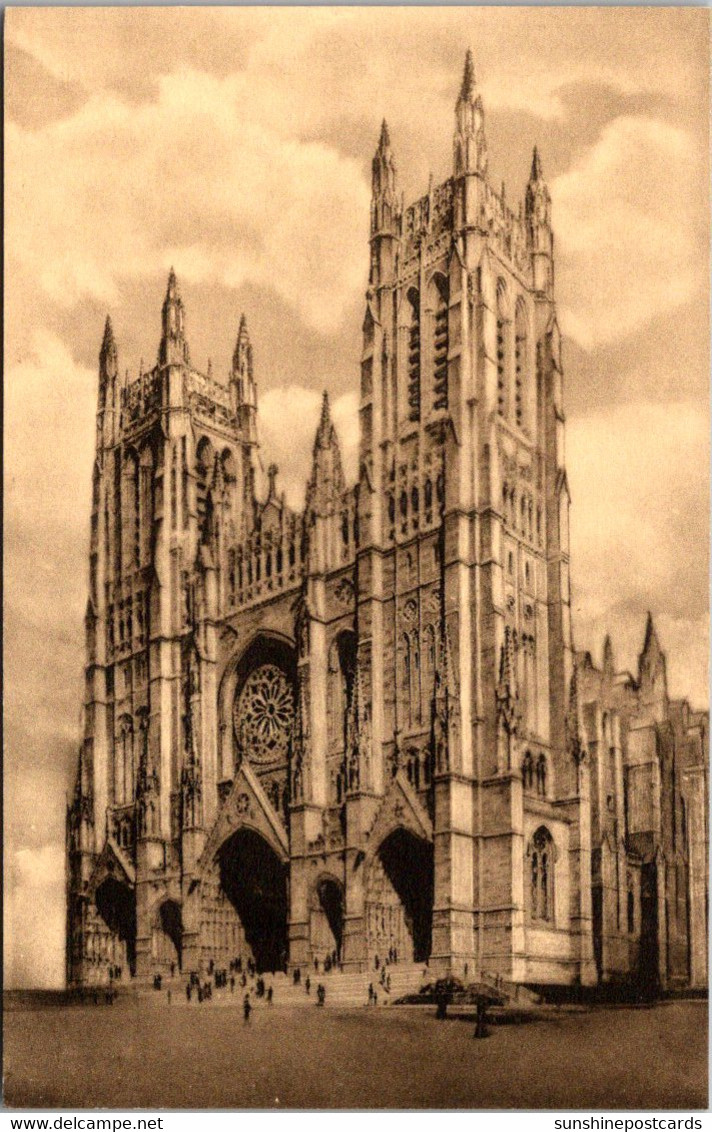 New York City The Cathedral Of St John The Divine West Front Albertype - Églises