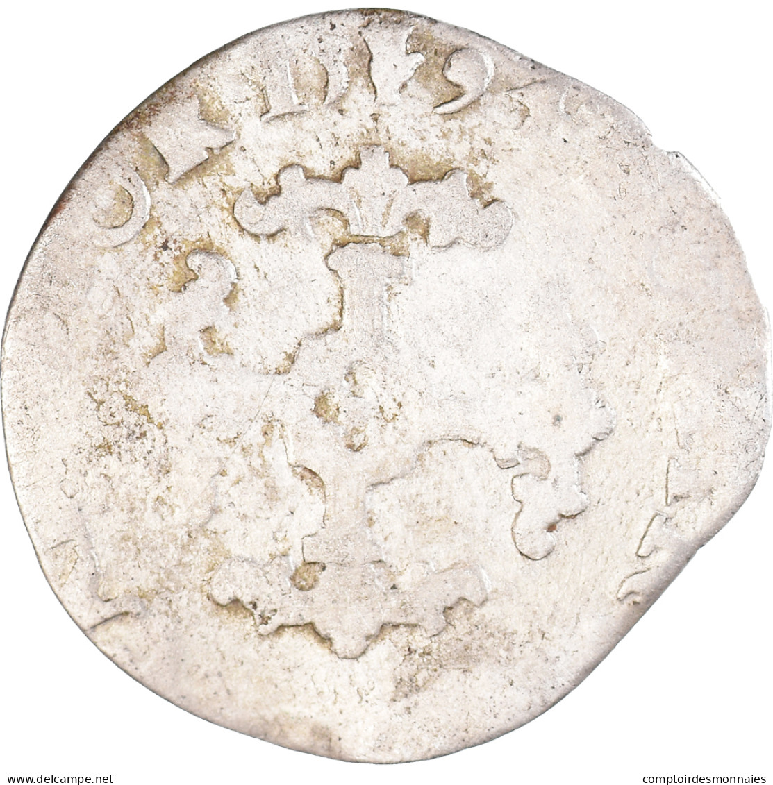 Monnaie, Pays-Bas Espagnols, Philippe II, 1/20 Ecu, 1594, Anvers, TB, Billon - Spanish Netherlands