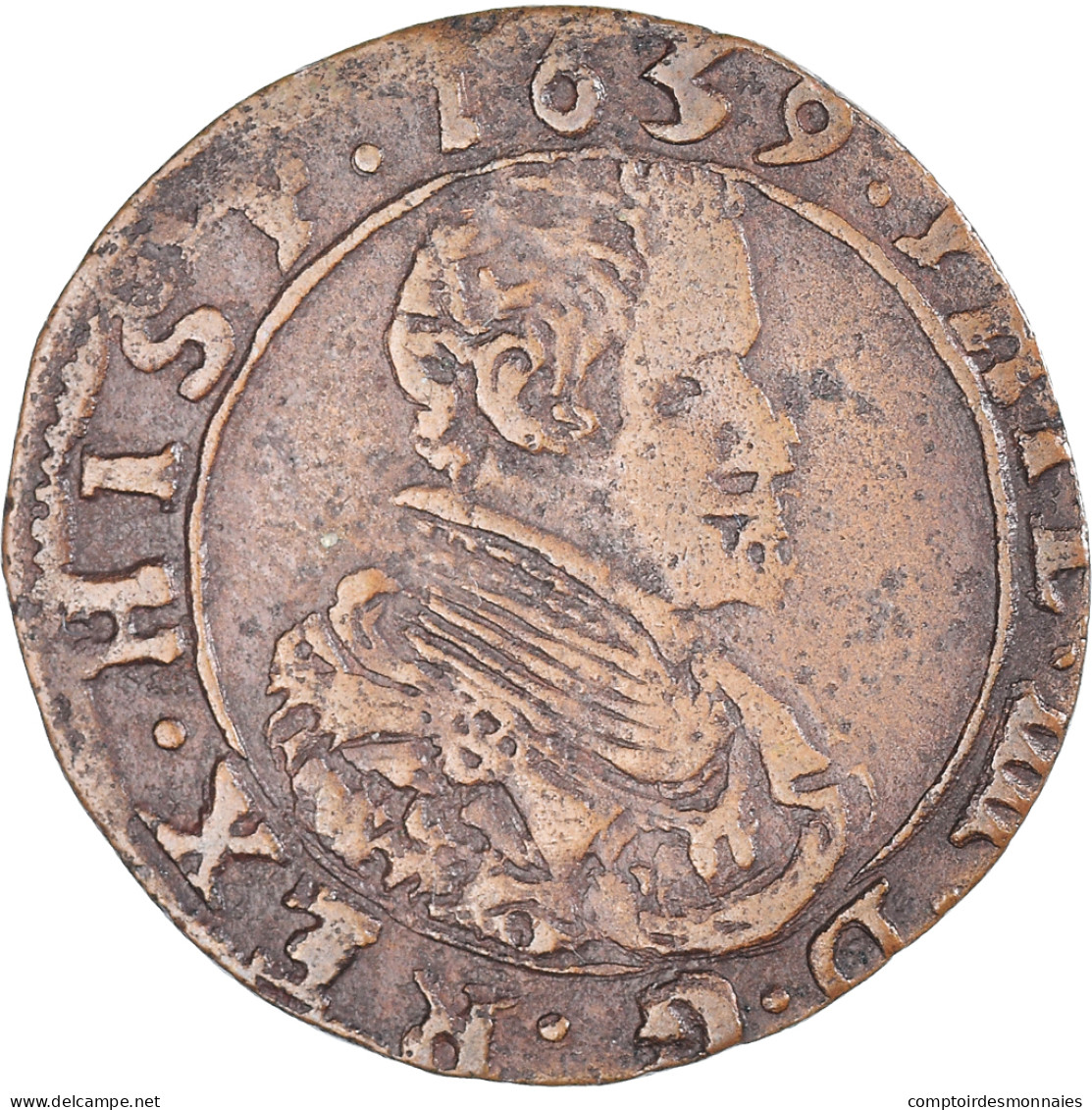 Monnaie, Pays-Bas Espagnols, Artois, Philippe IV, Liard, 1639, Arras, TTB - Paesi Bassi Spagnoli