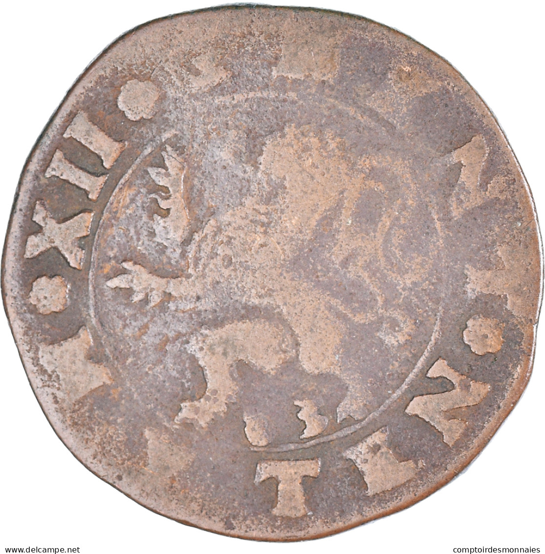 Monnaie, Pays-Bas Espagnols, Liard, 12 Mites, 1583, Bruges, TB+, Cuivre - Spanish Netherlands