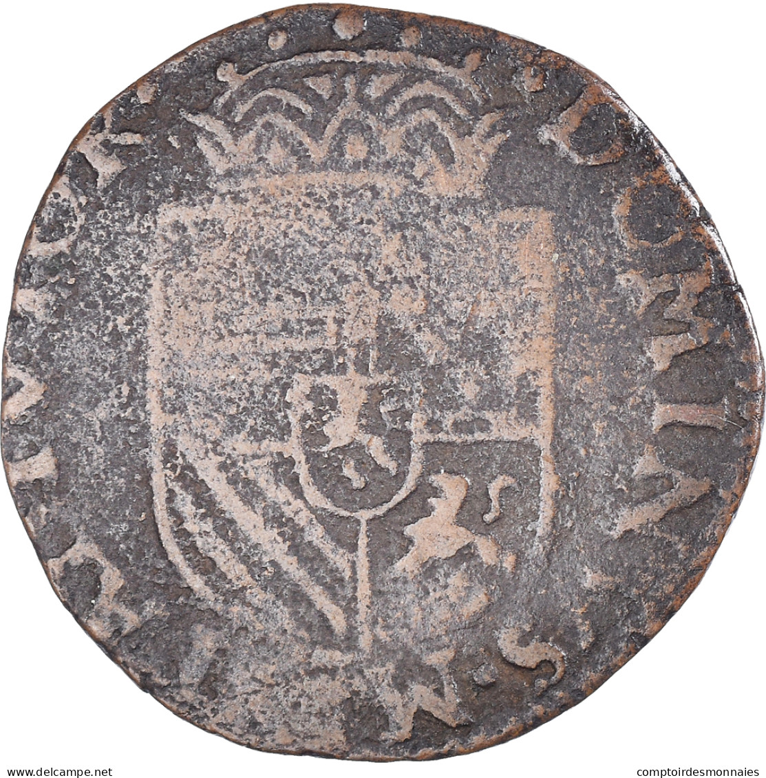 Monnaie, Pays-Bas Espagnols, Philippe II, Liard, 1590, Tournai, TB, Cuivre - Pays Bas Espagnols