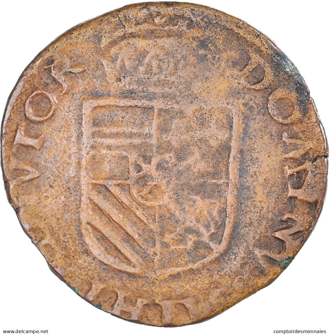 Monnaie, Pays-Bas Espagnols, Philippe II, Liard, 1592, Maastricht, TB+, Cuivre - Spanische Niederlande