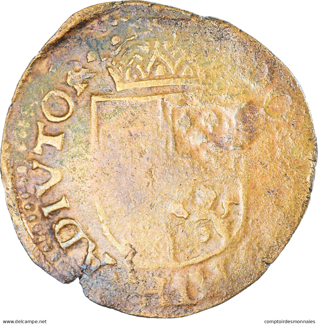 Monnaie, Pays-Bas Espagnols, Philippe II, Liard, 1585, Mons, TB+, Cuivre - Países Bajos Españoles