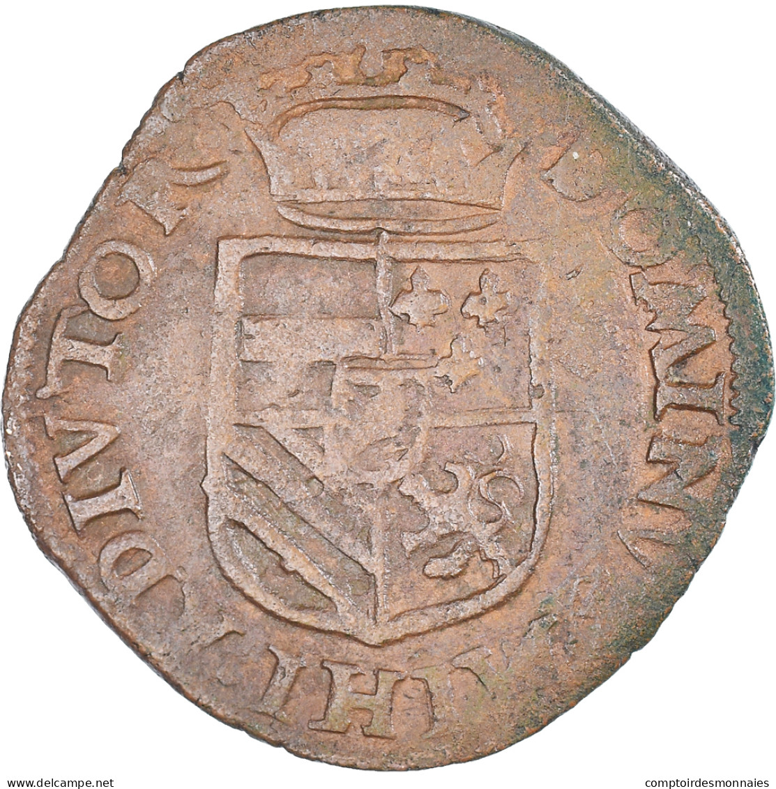 Monnaie, Pays-Bas Espagnols, Philippe II, Liard, 1589, Maastricht, TB+, Cuivre - Pays Bas Espagnols