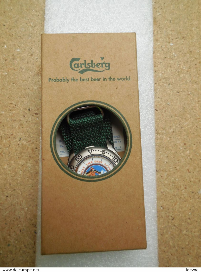 Montre, Bière CARLSBERG, Montre Publicitaire Par TRANSATLAS, Rare - Montres Publicitaires