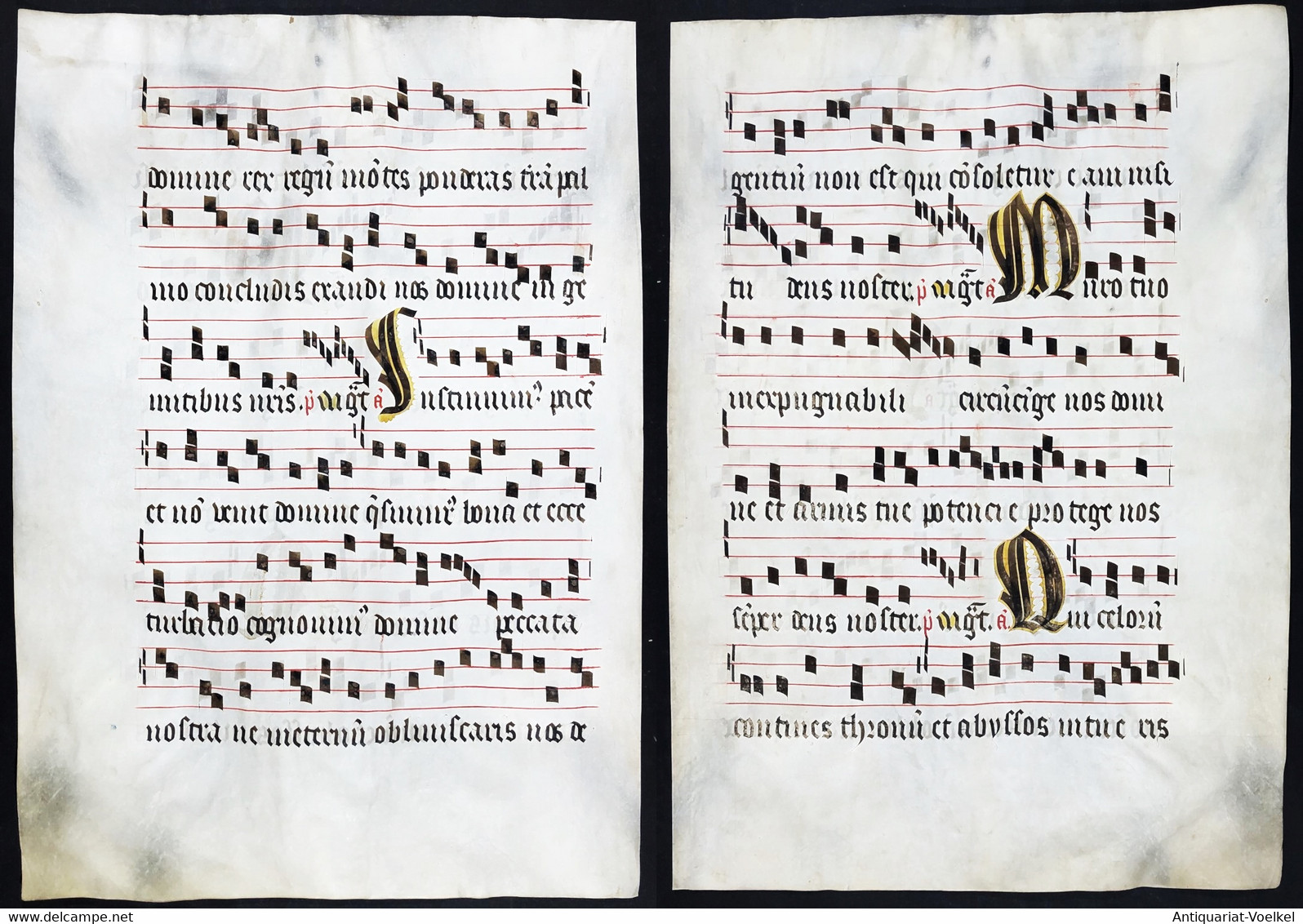 Seltenes, Sehr Großes Original Pergament-Blatt Aus Einer Antiphonar-Handschrift Des 15. Jahrhunderts / Very Ra - Theatre & Scripts