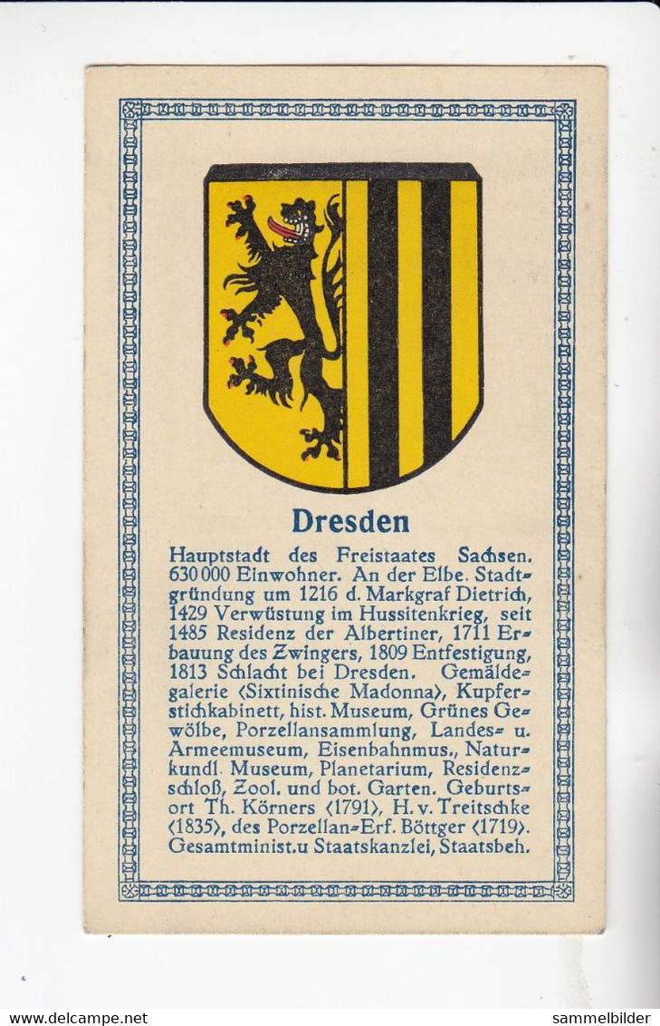 Abdulla Deutsche Städtewappen Dresden     Von 1928 - Collections & Lots