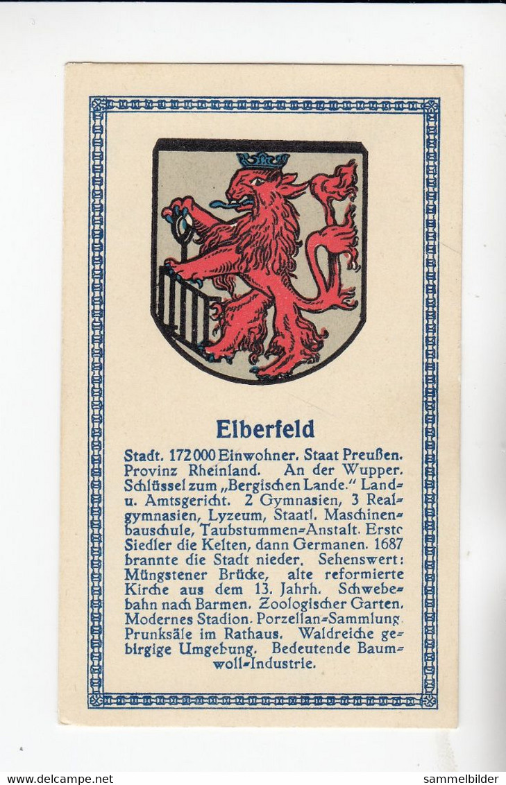 Abdulla Deutsche Städtewappen Wuppertal Elberfeld      Von 1928 - Collections & Lots